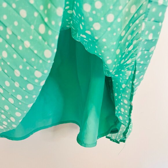 GAP Sleeveless Polka Dot Pleated Fit and Flare Dress Mint Green Women's 0 - Picture 6 of 10